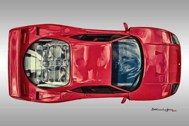 C230114 Ferrari F40 Tipo F25 1990 plan view